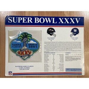 Willabee & Ward Super Bowl XXXV (35) Patch • Baltimore Ravens & New York Giants